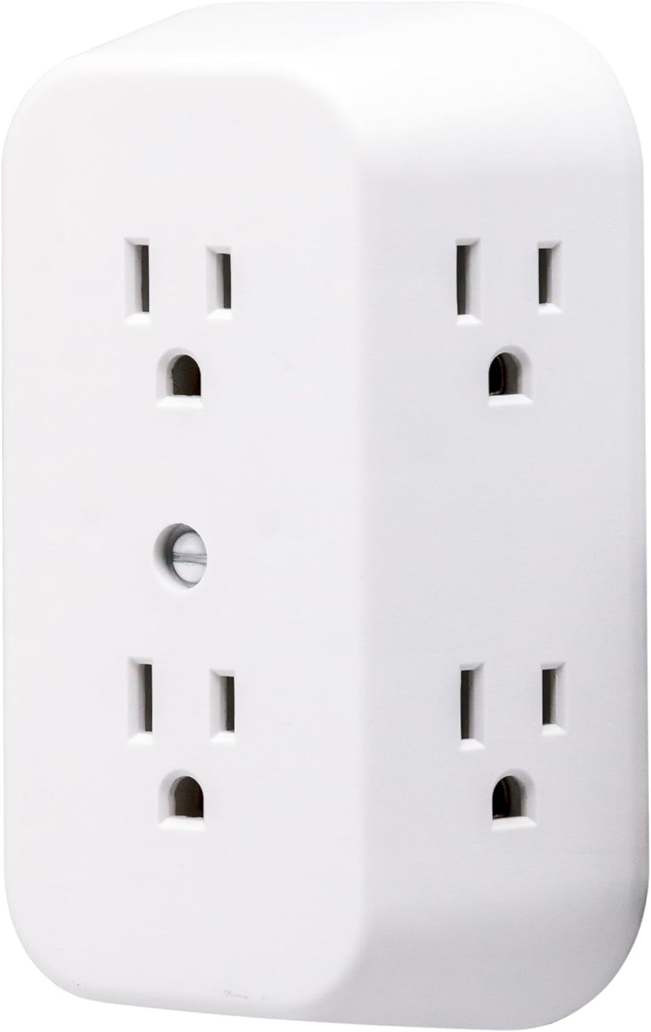 6-Outlet Extender, Grounded Wall Tap, Adapter Spaced Outlets, 3-Prong, Multiple Plug, Quick and Easy Install, Cruise Essentials, UL Listed, White, 50759